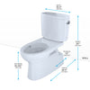 TOTO® Vespin® II Two-Piece Elongated 1.28 GPF Universal Height Skirted Toilet with CEFIONTECT and Right-Hand Trip Lever, Cotton White - CST474CEFRG#01