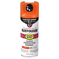 Rust-Oleum Stops Rust Custom Spray 5-in-1 Gloss Orange Spray Paint 12 oz (Pack of 6)