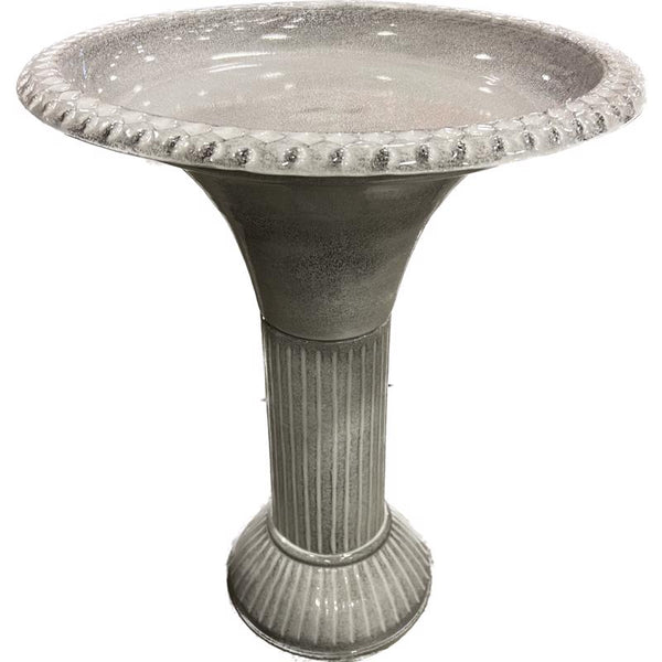 Robert Allen Ironstone Gray Metal 23.5 in. Bird Bath (Pack of 2)