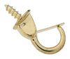 National Hardware Small Bright Brass Gold Steel 7/8 in. L Safety Cup Hook 10 lb 2 pk - Deal of The Week