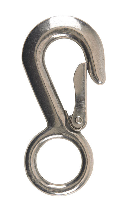 Campbell Chain 1-1/8 in. Dia. x 4-22/32 in. L Polished Stainless Steel Snap Hook 400 lb. (Pack of 10)