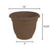 Bloem Chocolate Resin UV-Resistant Bell Ariana Planter 10.2 H x 12 Dia. in.
