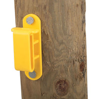 Electric Fence Insulator, Wood Post Tape, Yellow, With Nails, 25-Pk.