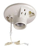 Leviton Porcelain Incandescent Medium Base Pull Chain Socket w/Outlet 1 pk