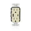 Leviton Decora 15 amps 125 V Type A/C Duplex Ivory Outlet and USB Charger 5-15R 1 pk