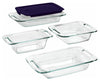 Pyrex 9 in. W X 13 in. L Bake and Store Set Blue/Clear 5 pc