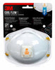 3M Cool Flow N95 Sanding and Fiberglass Cup Disposable Respirator Pro-Series Valved White 1 pk
