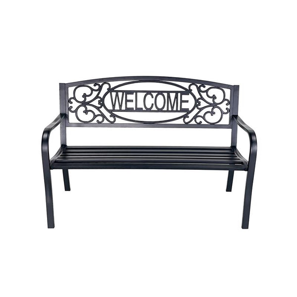 Living Accents Steel Welcome Bench 34.25 in. H X 24.41 in. L X 50 in. D