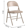 Cosco Antique Sand Metal Folding Chair 1 pk (Pack of 4)
