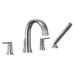 Grifo para bañera romana de arco alto con dos manijas en cromo