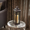 Smart Living 16 in. Glass/Metal Siena LED Candle Lantern Bronze (Pack of 2)
