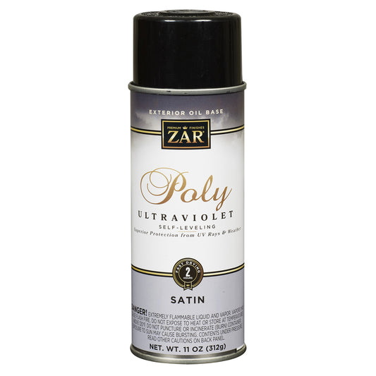 Zar 34107 11 Oz Clear Satin Ultra Exterior Oil Base Poly Ultraviolet S (Pack of 6)