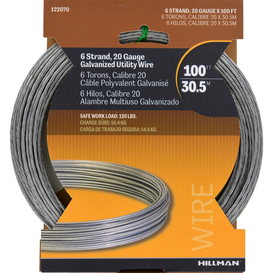 Hillman 0.096 - 0.099 in. D X 100 ft. L Galvanized Steel 20 Ga. Wire
