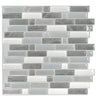 Smart Tiles 9.36 in. W X 9.73 in. L Gray/White Mosaic Vinyl Adhesive Wall Tile 4 pc (Pack of 6)