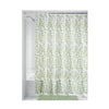 iDesign 72 in. H X 72 in. W Green and White Vines Shower Curtain PEVA