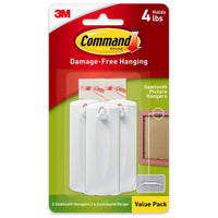 3M Command White Plastic 4 lb. 3 pk Picture Hanging Kit (Pack of 4)