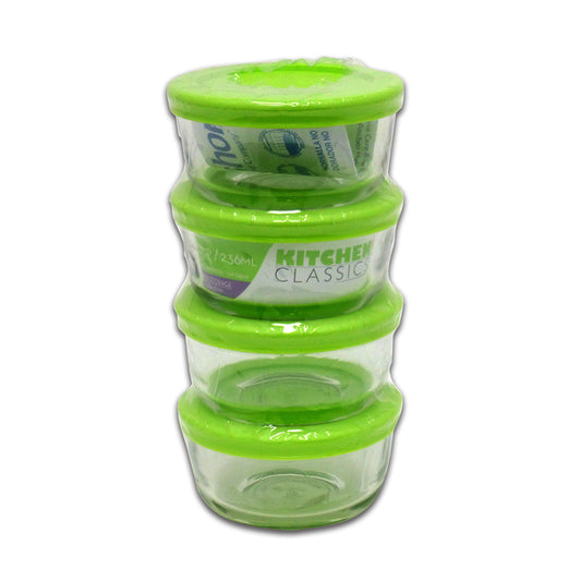Kitchen Classics 1 cups Clear Food Storage Container Set (Pack of 4)