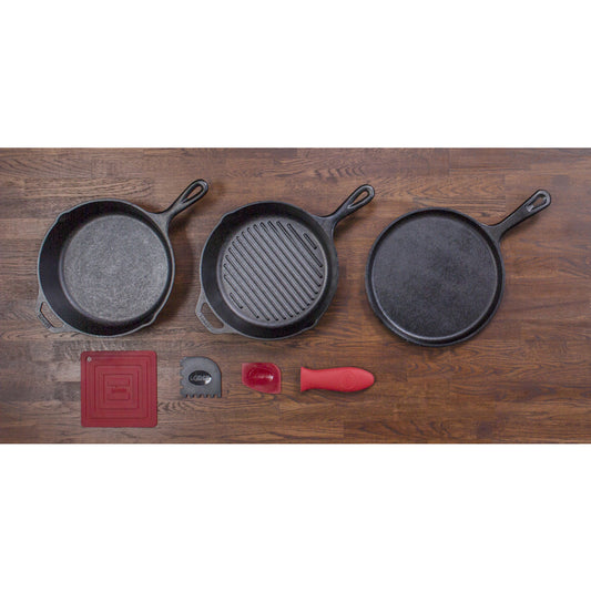 Lodge Essential Cast Iron Cookware Set Black