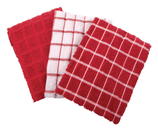 Ritz Paprika Cotton Kitchen Towel 3 pk (Pack of 3)
