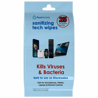 Anti-Bacterial Sanitizing Tech Wipes, For Electronics, 25-Pk.
