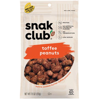Snak Club Toffee Peanuts 7.5 oz Bagged (Pack of 6)