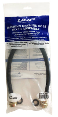 Ultra Dynamic Products 3/8 in. Hose Thread X 3/4 in. D FHT 12 in. Rubber Washing Machine Hose - Open Box