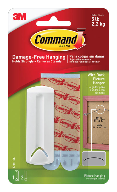 3M Command Plastic Coated White Plastic Wire Backed Picture Hanger 5 Lb. 1 Pk