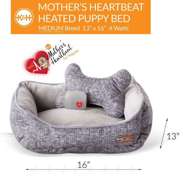 Cama térmica y almohada con forma de hueso para cachorros Mother'S Heartbeat - Caja abierta