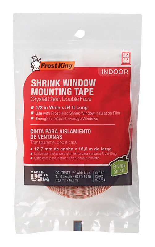Frost King Clear Double-Sided Indoor and Outdoor Mounting Tape 1/2 in. W X 588 in. L