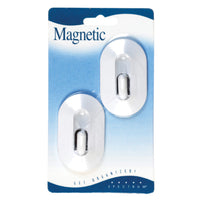 Spectrum 2-1/2 in. L White Plastic Magnetic Classic Hooks 2 pk