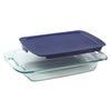 Pyrex 9.75 in. W x 15.5 in. L Baking Dish Blue/Clear (Pack of 2)