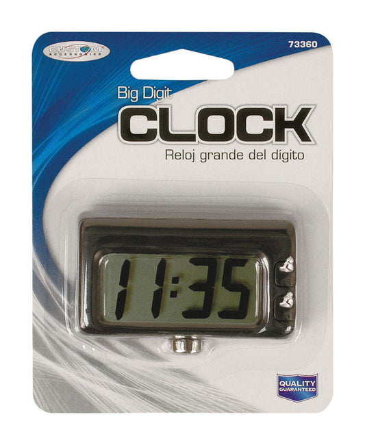 Custom Accessories Black Automotive Quartz Travel Clock 1 pk