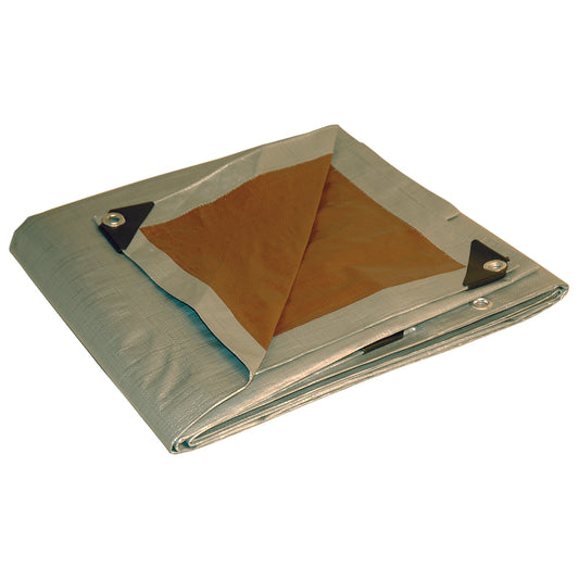 Foremost Dry Top 6 ft. W X 8 ft. L Heavy Duty Polyethylene Reversible Tarp Brown/Silver