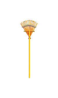 Rugg 45 in. 26 Tine Bamboo Rake Wood Handle