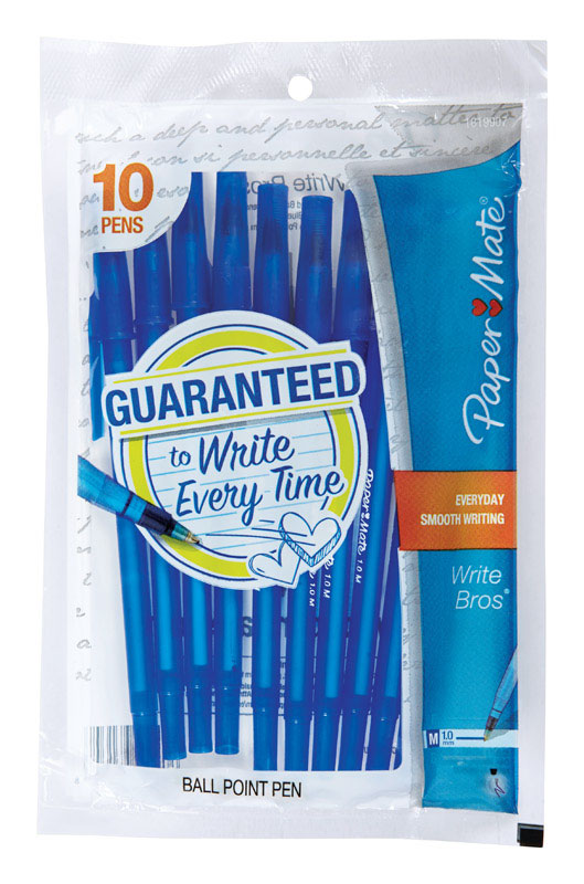 Papermate Write Bros Blue Ball Point Pen (Pack of 12)