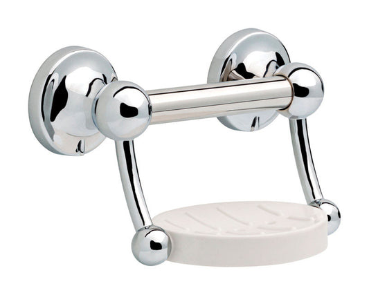 Delta 9 in. L Polished Chrome Stainless Steel Soap Dish with Assist Bar
