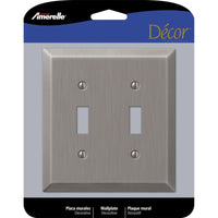 Amerelle Century Antique Nickel 2 gang Stamped Steel Toggle Wall Plate 1 pk