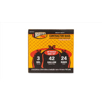 Ruffies Pro 1124887 42 Gallon Black Contractor Clean-Up Bags 24 Count