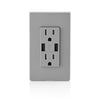 Leviton Decora 15 amps 125 V Gray Outlet and USB Charger 5-15R 1 pk