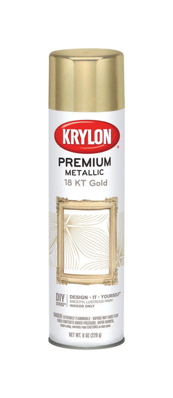 Krylon Gloss 18 KT Gold Metallic Spray Paint 8 oz. (Pack of 6)