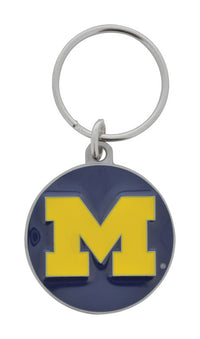 Hillman University of Michigan Metal Silver Decorative Key Chain (Pack of 3).