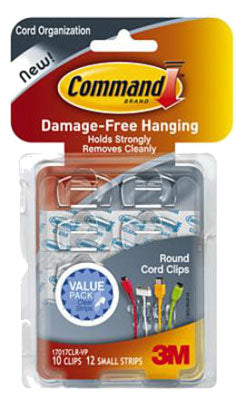 3M 0.5 in. L Clear Plastic Cord Clips (Pack of 4)