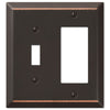 Amerelle Century Aged Bronze Bronze 2 gang Stamped Steel Rocker/Toggle Wall Plate 1 pk