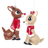 Kurt S. Adler Rudolph and Clarice Ornaments (Pack of 16)
