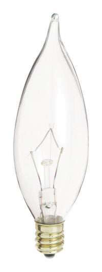 Satco 60 W CA10 Decorative Incandescent Bulb E12 (Candelabra) Soft White (Pack of 25)