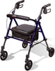Carex Health Brands Step N Rest Blue Rolling Walker Aluminum/Plastic 39 in. H X 22.5 in. L