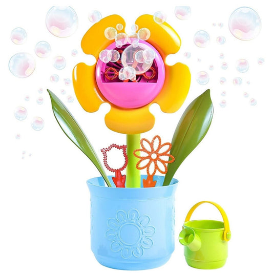Maxx Bubbles Bubble Blower Flower Pot Plastic Multicolored