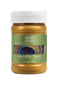 Modern Masters Metallic Paint Collection Satin Pharaoh's Gold Water-Based Metallic Paint 6 oz - Open Box