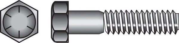 Tornillo de cabeza hexagonal de acero tratado térmicamente de 1/4 pulg. de diámetro x 3-1/2 pulg. de largo, paquete de 100
