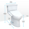TOTO® Drake® Transitional WASHLET®+ Two-Piece Elongated 1.28 GPF Universal Height TORNADO FLUSH® Toilet with C2 Bidet Seat, Cotton White - MW7863074CEFG#01
